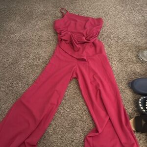 Pink off the shoulder, never worn romper